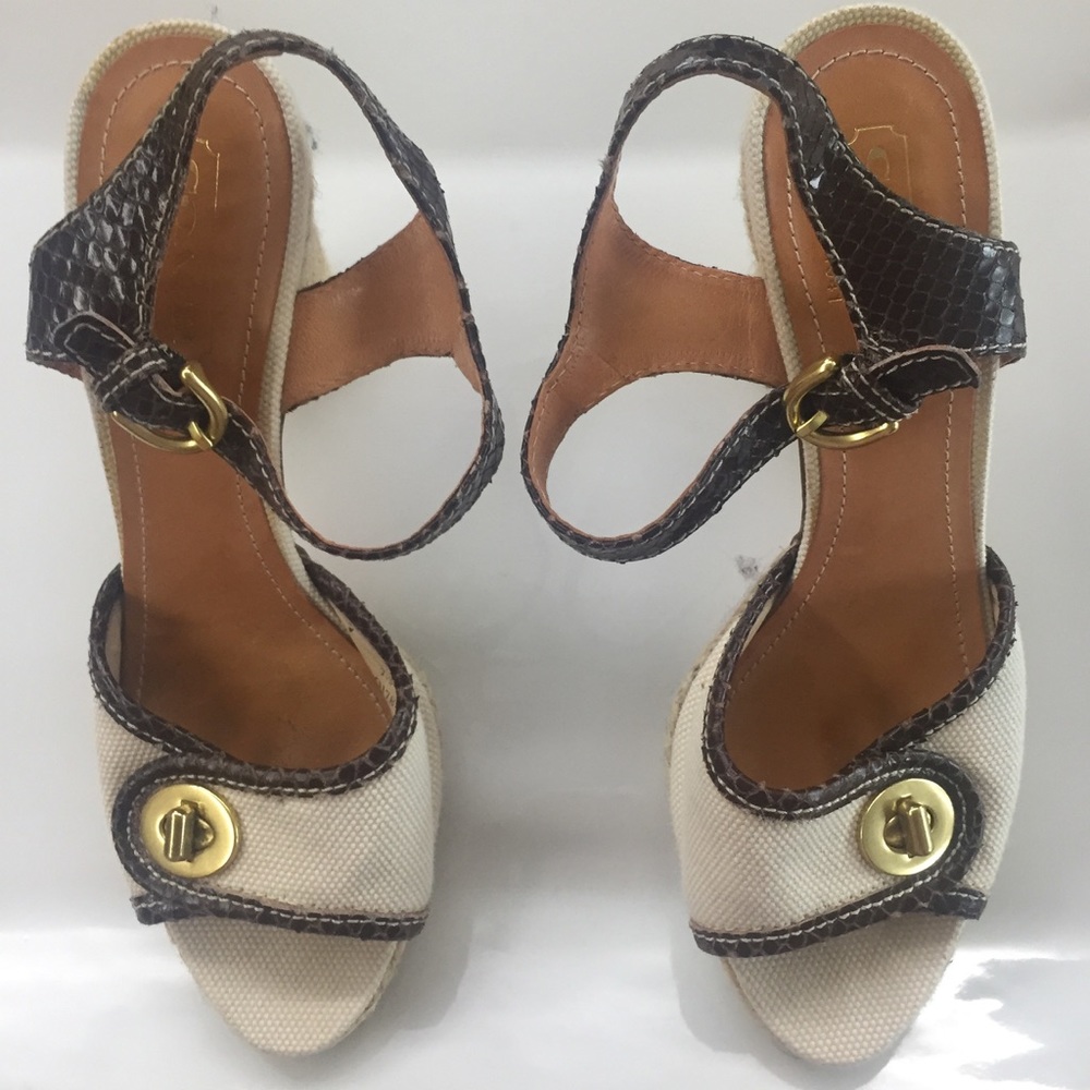 Auth. Coach Platform Sandals sz 7.5 B